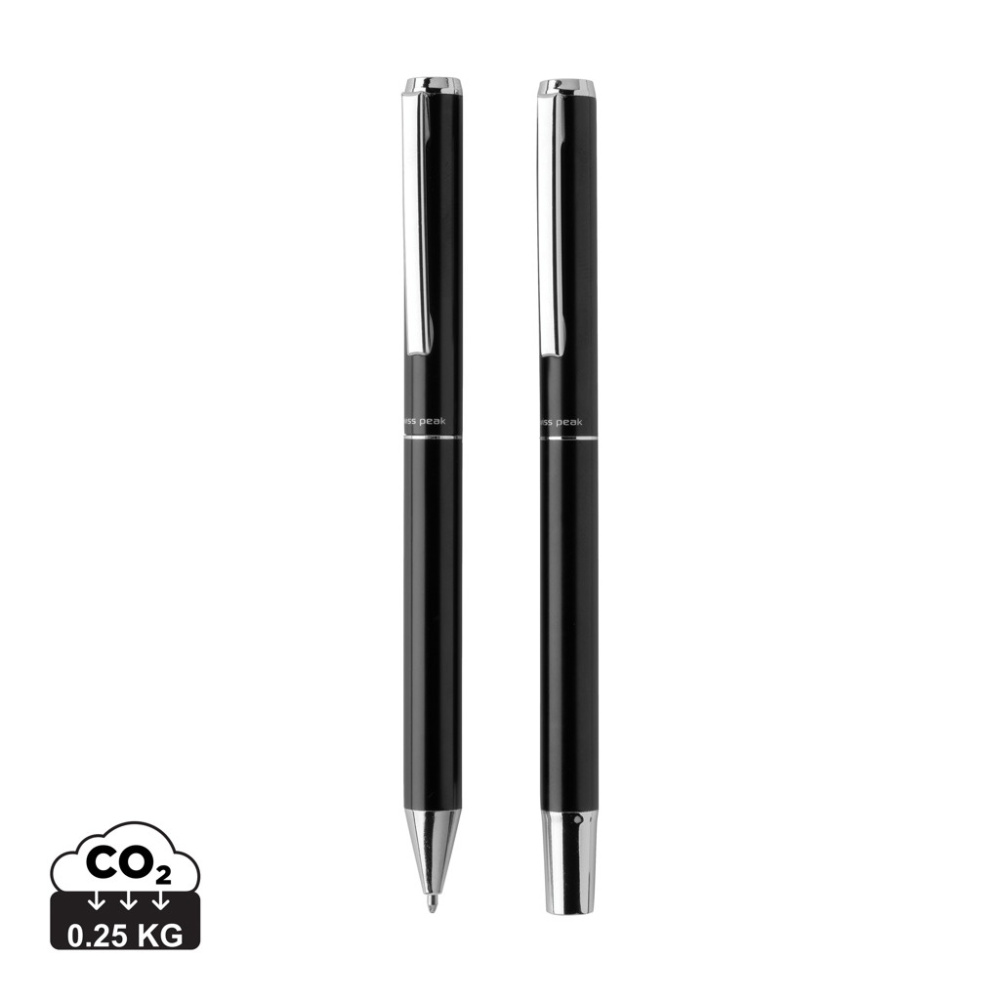 Logo trade advertising product photo of: Swiss Peak Cedar RCS certified recycled aluminum pen set
