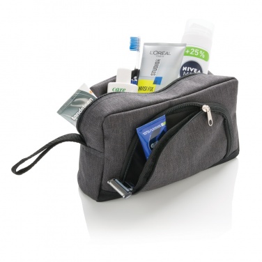Logo trade corporate gifts image of: Classic two tone toiletry bag