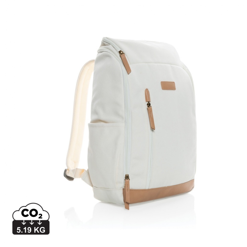 Logotrade promotional gift picture of: Impact AWARE™ 16 oz. recycled canvas 15" laptop backpack