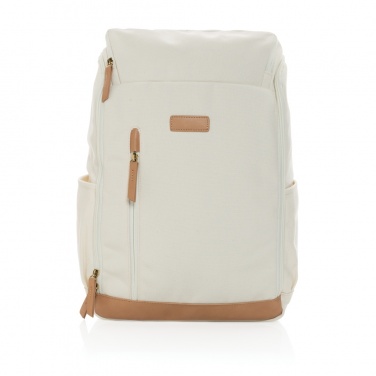 Logo trade promotional giveaways image of: Impact AWARE™ 16 oz. recycled canvas 15" laptop backpack