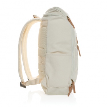 Logo trade corporate gifts image of: Impact AWARE™ 16 oz. recycled canvas 15" laptop backpack