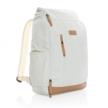 Logotrade promotional giveaways photo of: Impact AWARE™ 16 oz. recycled canvas 15" laptop backpack