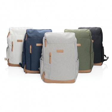 Logotrade promotional giveaway image of: Impact AWARE™ 16 oz. recycled canvas 15" laptop backpack