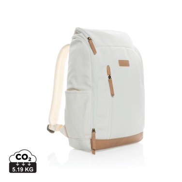 Logo trade promotional giveaways image of: Impact AWARE™ 16 oz. recycled canvas 15" laptop backpack