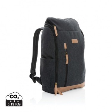 Logotrade promotional product image of: Impact AWARE™ 16 oz. recycled canvas 15" laptop backpack