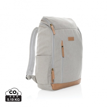 Logotrade advertising product picture of: Impact AWARE™ 16 oz. recycled canvas 15" laptop backpack