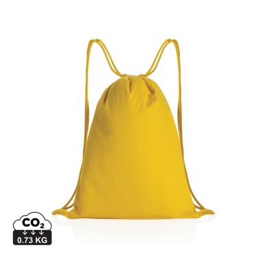 Logo trade promotional gifts image of: Impact AWARE™ recycled cotton drawstring backpack 145g