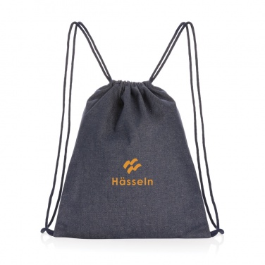 Logo trade corporate gifts image of: Impact AWARE™ recycled denim drawstring backpack