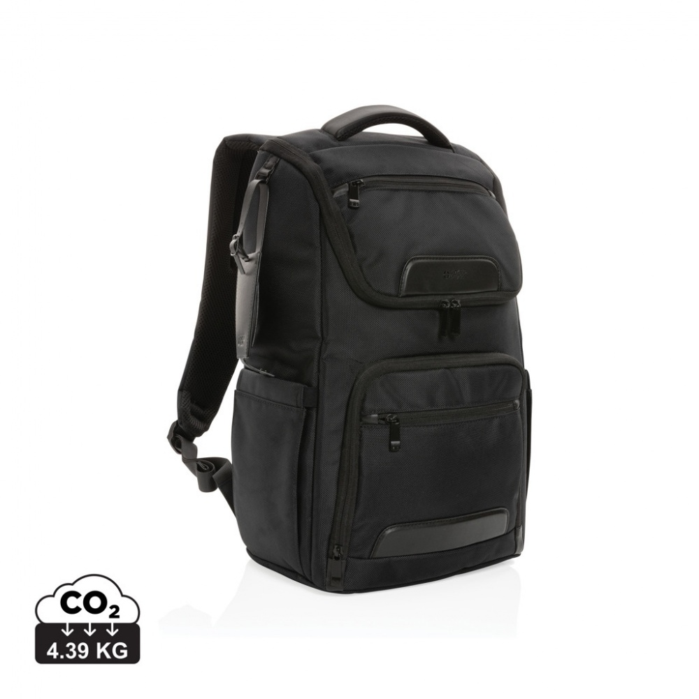 Logo trade advertising products image of: Swiss Peak AWARE™ RPET Voyager 15.6" laptop backpack