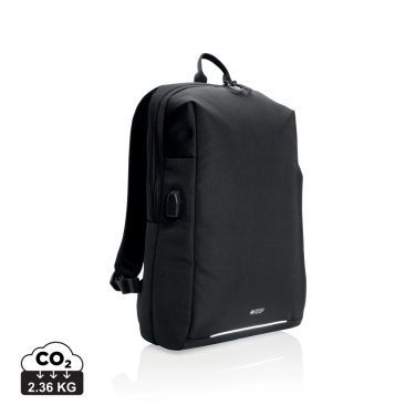 Logo trade promotional gifts picture of: Swiss Peak AWARE™ RFID and USB A laptop backpack