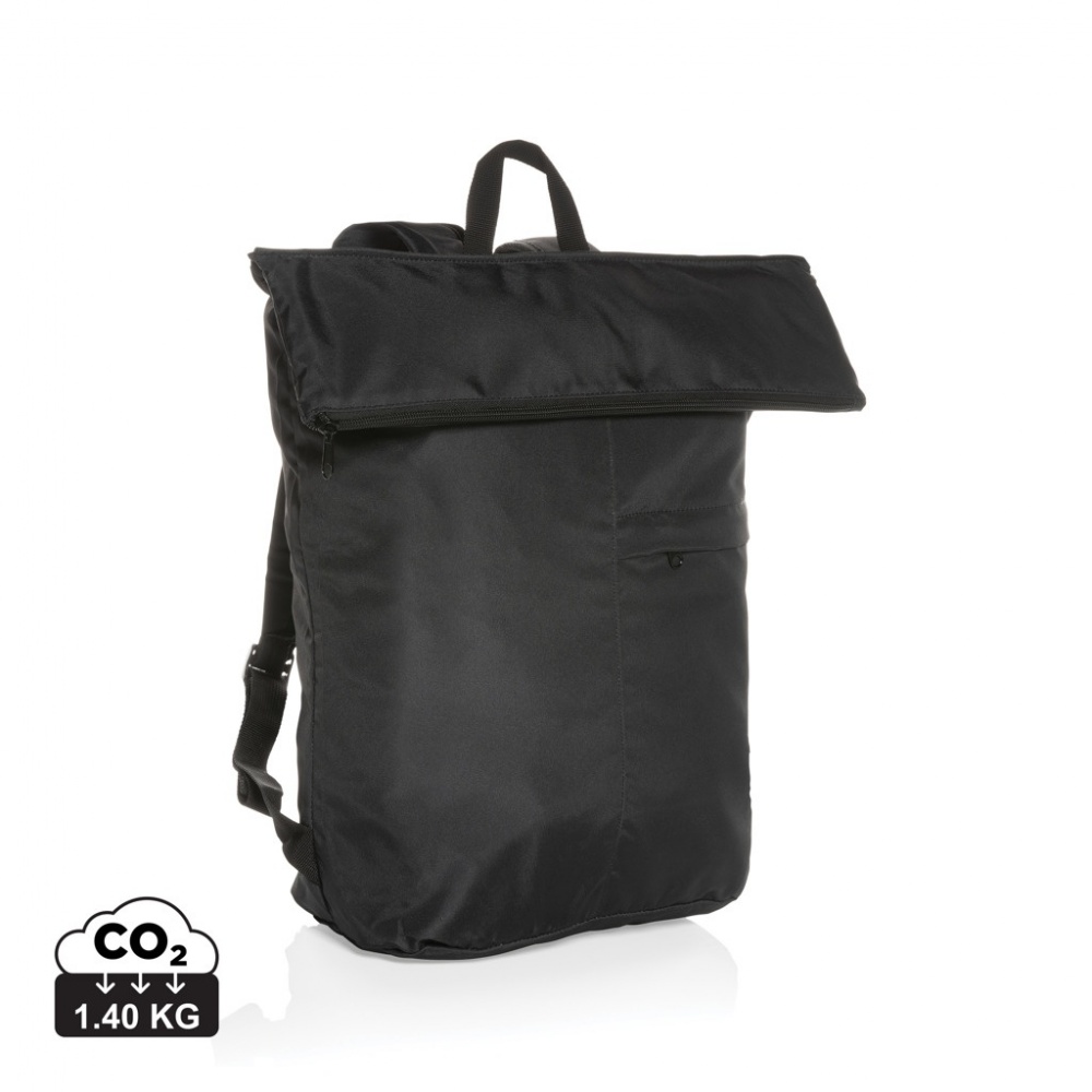 Logo trade promotional items image of: Dillon AWARE™ RPET lightweight foldable backpack