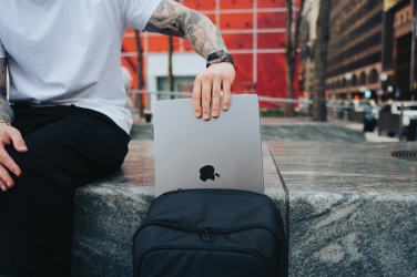 Logo trade corporate gifts image of: Armond AWARE™ RPET 15.6 inch deluxe laptop backpack