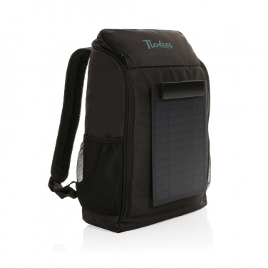 Logotrade promotional item image of: Pedro AWARE™ RPET deluxe backpack with 5W solar panel