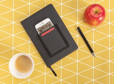 Logo trade promotional merchandise image of: Deluxe A5 Notebook with phone pocket