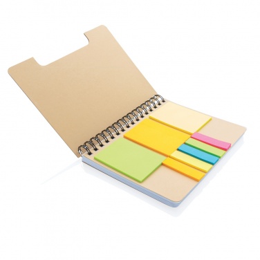 Logo trade promotional items picture of: A5 Kraft spiral notebook with sticky notes