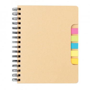 Logotrade promotional gift picture of: A5 Kraft spiral notebook with sticky notes