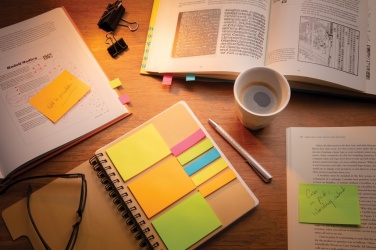 Logo trade promotional giveaways picture of: A5 Kraft spiral notebook with sticky notes
