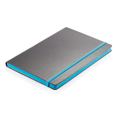 Logo trade advertising product photo of: Deluxe hardcover A5 notebook with coloured side