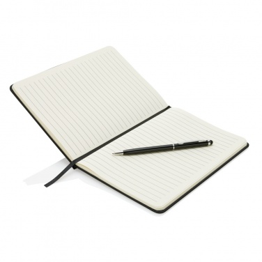 Logotrade promotional product picture of: Standard hardcover PU A5 notebook with stylus pen