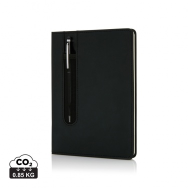 Logo trade promotional gifts picture of: Standard hardcover PU A5 notebook with stylus pen