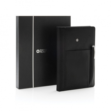 Logo trade advertising products image of: Refillable notebook and pen set