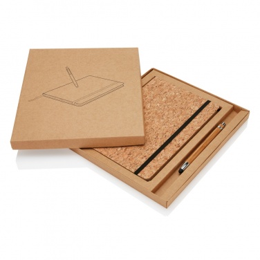 Logo trade corporate gifts picture of: A5 notebook with bamboo pen including stylus