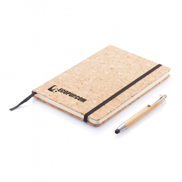 Logotrade promotional giveaways photo of: A5 notebook with bamboo pen including stylus