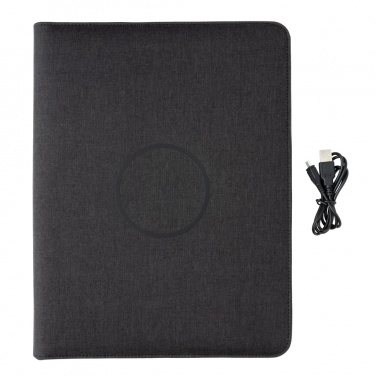 Logotrade promotional item picture of: Air 5W wireless charging portfolio A4 w/ 5000 mAh powerbank