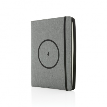Logotrade promotional product image of: Air 5W wireless charging notebook with 5000mAh powerbank