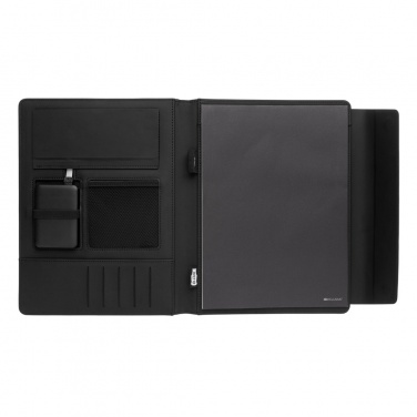 Logo trade advertising product photo of: Fiko 5W wireless charging portfolio A4 with powerbank