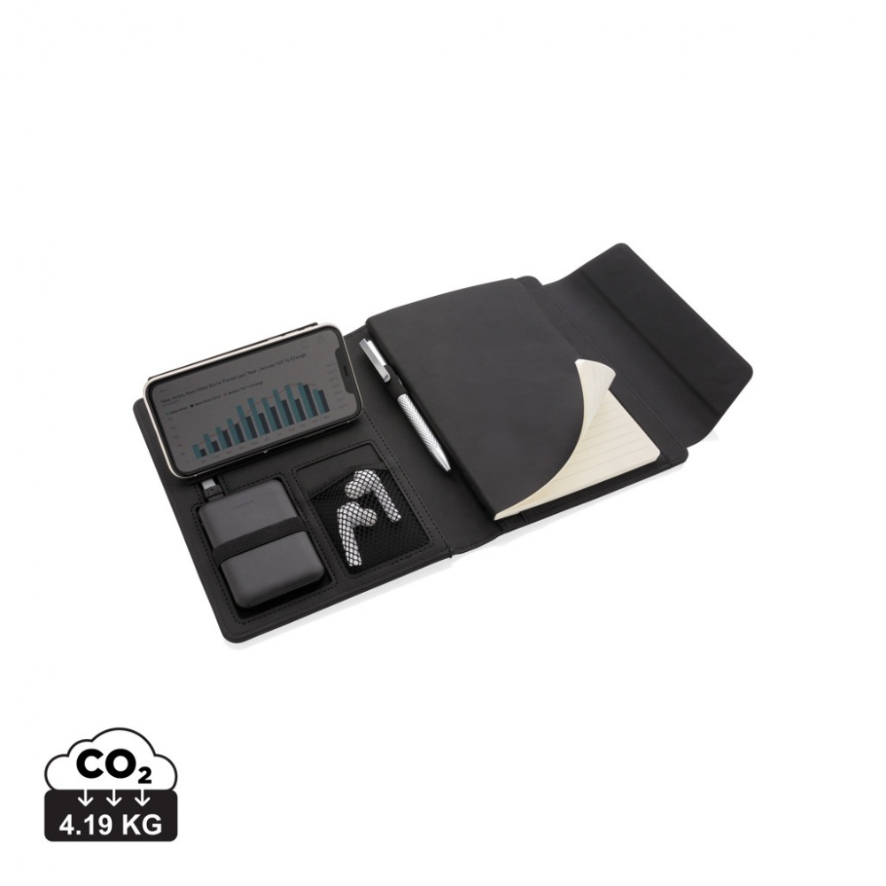 Logotrade promotional products photo of: Fiko wireless charging A5 portfolio with powerbank