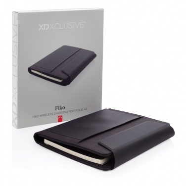 Logotrade promotional gift picture of: Fiko wireless charging A5 portfolio with powerbank