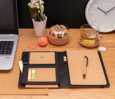 Logotrade promotional gift picture of: Deluxe cork portfolio A5 with pen