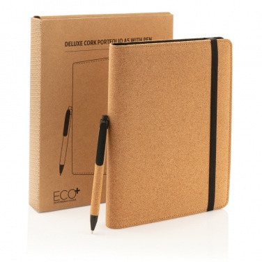 Logotrade promotional gifts photo of: Deluxe cork portfolio A5 with pen