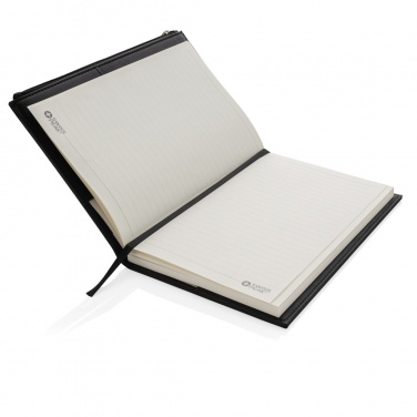 Logo trade advertising products image of: Swiss Peak A5 PU notebook with zipper pocket