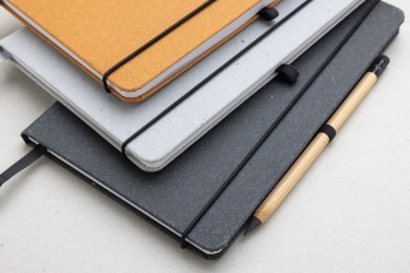 Logo trade business gifts image of: Recycled leather hardcover notebook A5