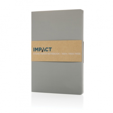 Logo trade promotional giveaways image of: Impact softcover stone paper notebook A5