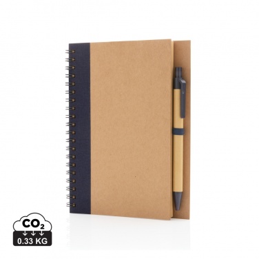Logotrade promotional item picture of: Kraft spiral notebook with pen