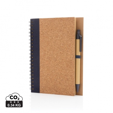 Logotrade business gift image of: Cork spiral notebook with pen