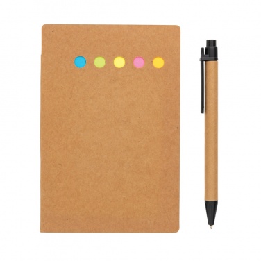 Logotrade business gifts photo of: Kraft sticky notes A6 booklet with pen