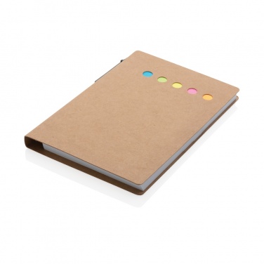 Logotrade business gift image of: Kraft sticky notes A6 booklet with pen