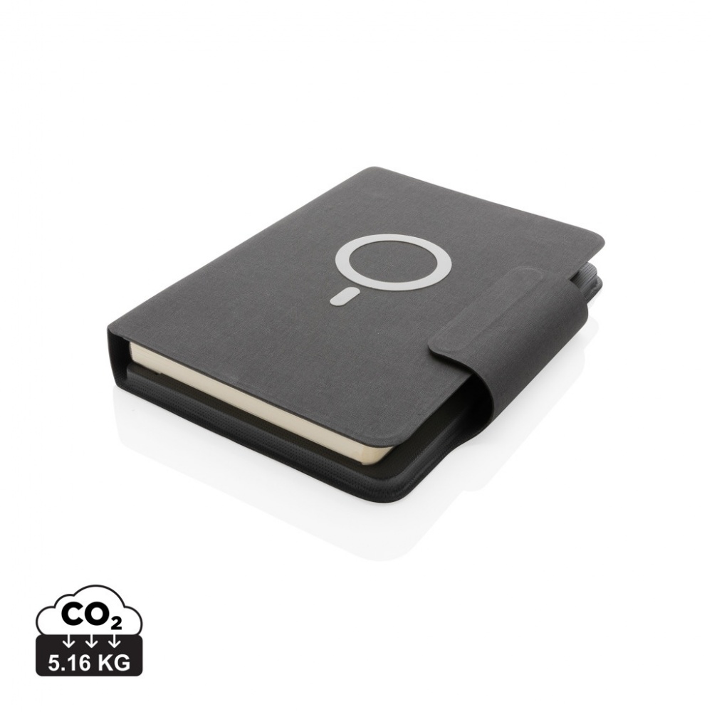 Logo trade corporate gifts image of: Artic Magnetic 10W wireless charging A5 notebook