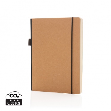 Logo trade promotional gift photo of: A5 deluxe kraft hardcover notebook
