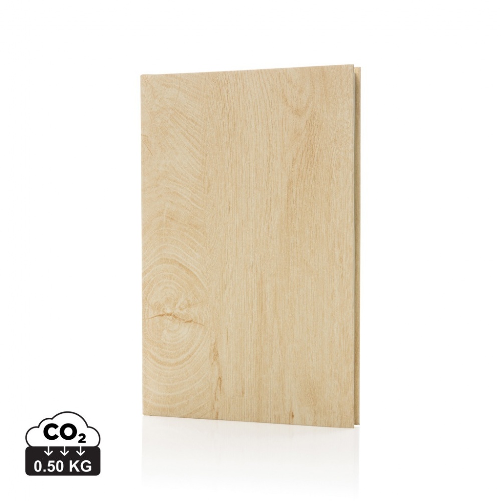 Logo trade advertising product photo of: Kavana wood print A5 notebook