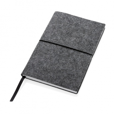Logotrade promotional item picture of: GRS certified recycled felt A5 softcover notebook