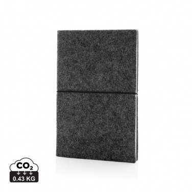 Logotrade promotional giveaway image of: GRS certified recycled felt A5 softcover notebook