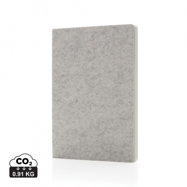 Logo trade corporate gifts image of: Phrase GRS certified recycled felt A5 notebook