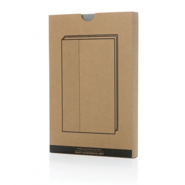 Logotrade promotional gift image of: Words GRS certified RPET & Kraft A5 notebook