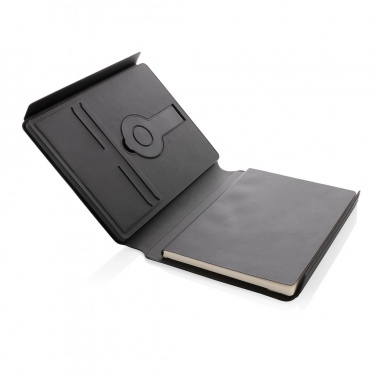 Logotrade promotional gift image of: Swiss Peak RCS rePU notebook with 2-in-1 wireless charger
