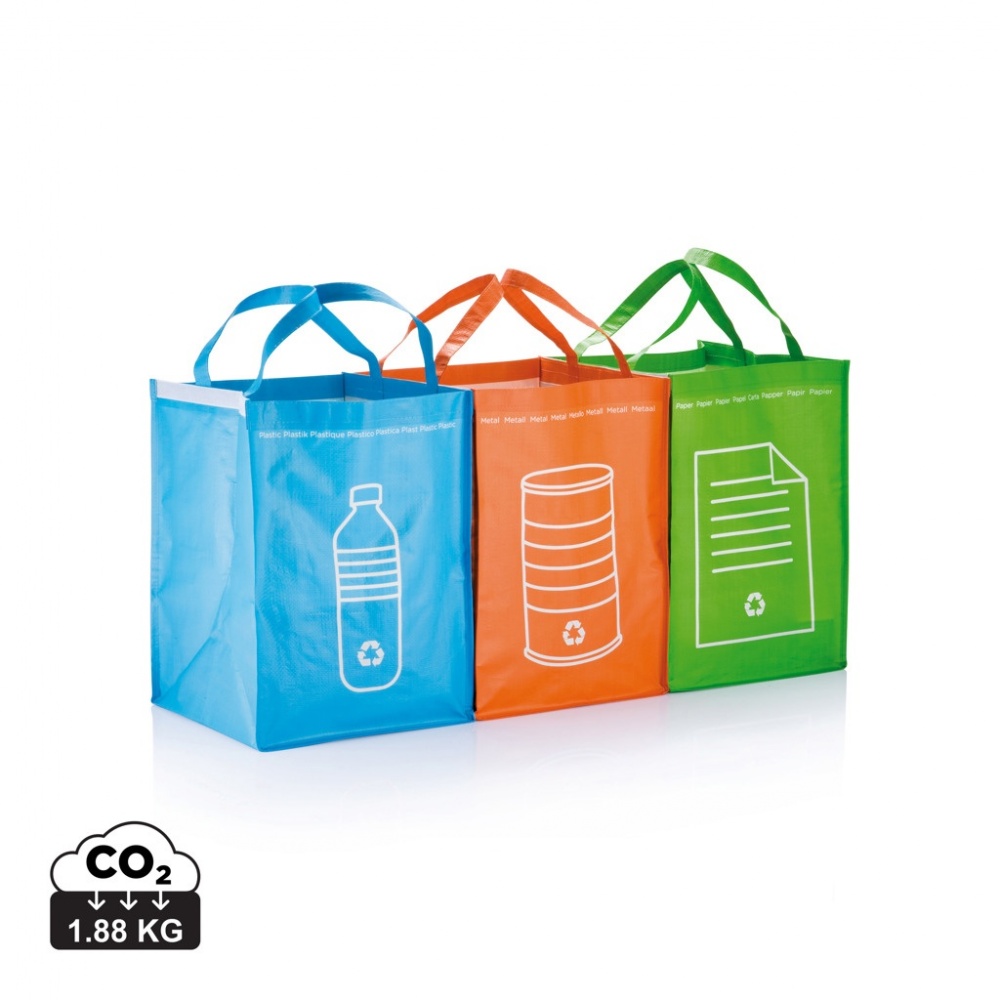 Logo trade promotional giveaway photo of: 3pcs recycle waste bags